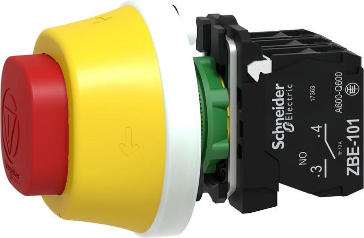 Produktbild Schneider Electric XB5AS84W3B41 Not-Aus-Taster Einbau, für NOT-AUS 24V 6A 1 Schliesser, 2 Öffner I