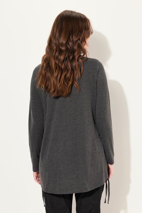 Actual product image Ulla Popken Tie Hem Long Sleeve Graphic Tee (50, 52)