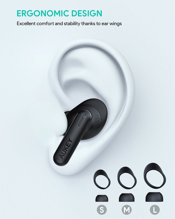 Actual product image Aukey Earbuds with Hybrid ANC (ANC, 5 h, Wireless)
