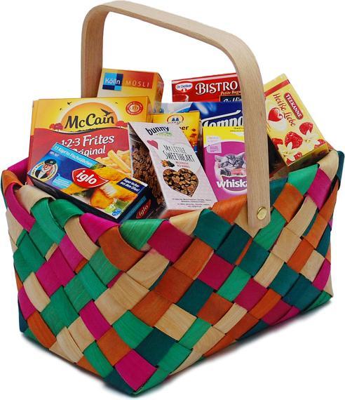 Produktbild Tanner Korb, bunt geflochten gefüllt