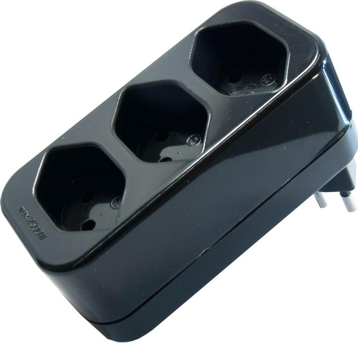 Actual product image Elbro Multiple plug 3×T13 black (Type 13, 3x)