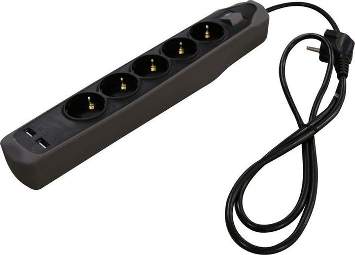 Actual product image Relectric RELEC492237 Steckdosenleiste 1,5 mtr 5-fach 2x USB (5x)