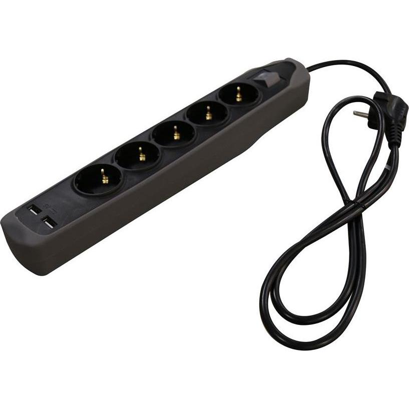 Relectric, Ciabatta multipresa, RELEC492237 Steckdosenleiste 1,5 mtr 5-fach 2x USB (5 x)