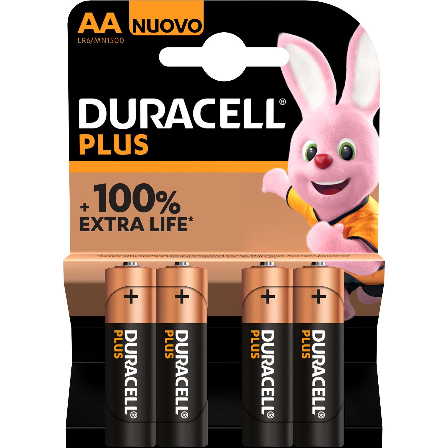 Duracell Plus (4 pz., AA, 3250 mAh), Batterie + pile