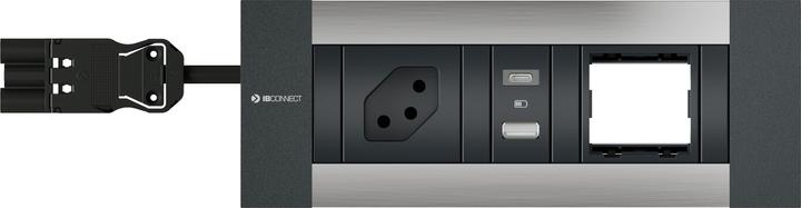 Actual product image IB Connect INTRO2.0 socket outlet unit anodised 1x type 13 1x USB-A/C 1x empty (1x, Type 13)