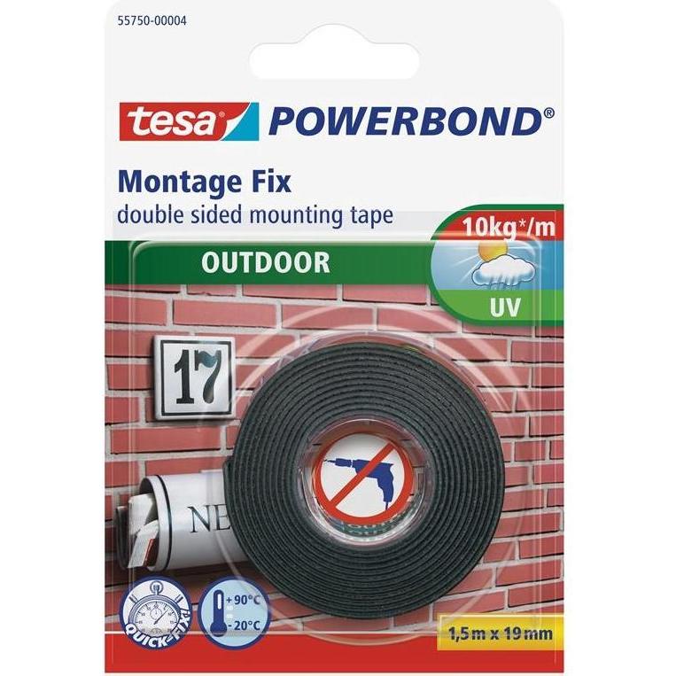 Thumbnail - tesa, Klebeband, doppelseitiges Befestigungsband Powerbond, Outdoor 1,5 m 19 mm (H5575004) (140 mm)
