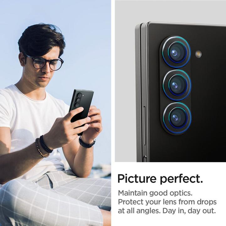 Immagine prodotto Spigen Optik.tR "EZ Fit" Camera Protector 2-Pack Galaxy Z Fold 6 Nero (2 Pezzo/i, Samsung Galaxy Z Fold6)