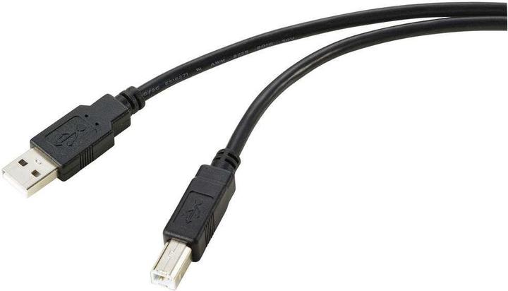 Produktbild Renkforce USB-Kabel USB 2.0 USB-A Stecker, USB-B Stecker 10.00 m Schwarz Geflech (10 m, USB 2.0, 2.50 W)