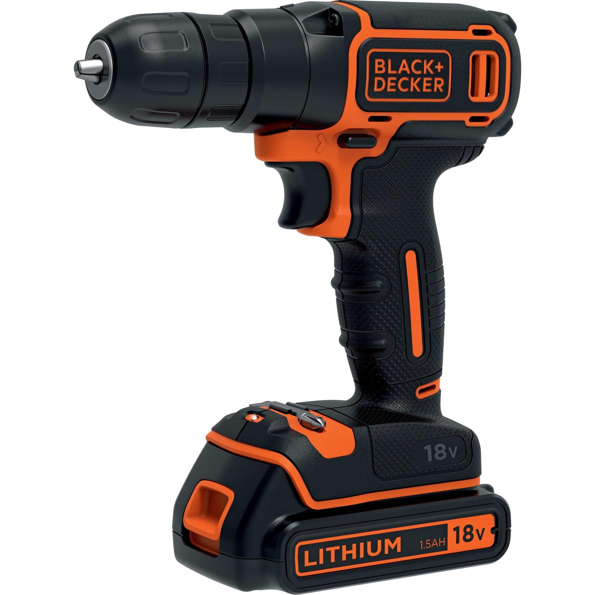 Black & Decker, Bohrmaschine + Akkuschrauber, & Decker BDCD18-QW Bohrmaschine 650 RPM (Akkubetrieb)