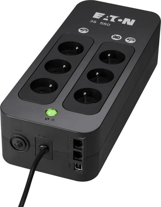 Productafbeelding Eaton 3S550F Ononderbreekbare voeding (UPS) Stand-by (Offline) 550 VA 6 AC-uitgangen (550 VA, 330 W, Standby UPS)