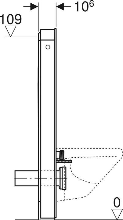 Produktbild Geberit Monolith PLUS Sanitärmodul für Wand-WC, 114cm, Wasseranschluss hinten mittig, mit Anschlus