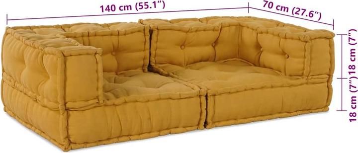 Produktbild vidaXL Modularer Pouf Gestreift Stoff (2-Sitzer)
