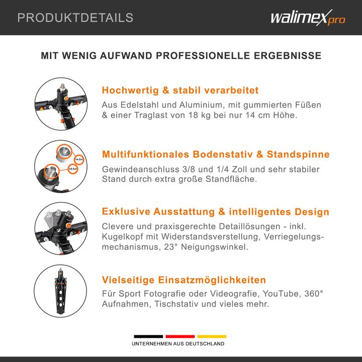 Immagine prodotto Walimex pro pro Ground Rocker GR230 stand da pavimento e ragno per stand (Materiale sintetico, Metallo)