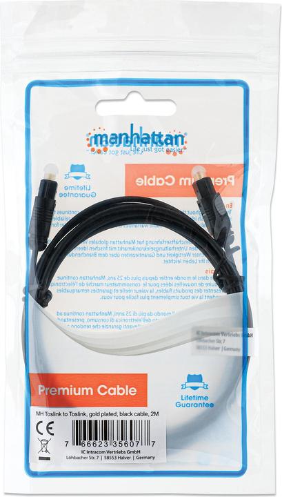 Actual product image Manhattan Audio cable Toslink male/male (2 m, Toslink cable)