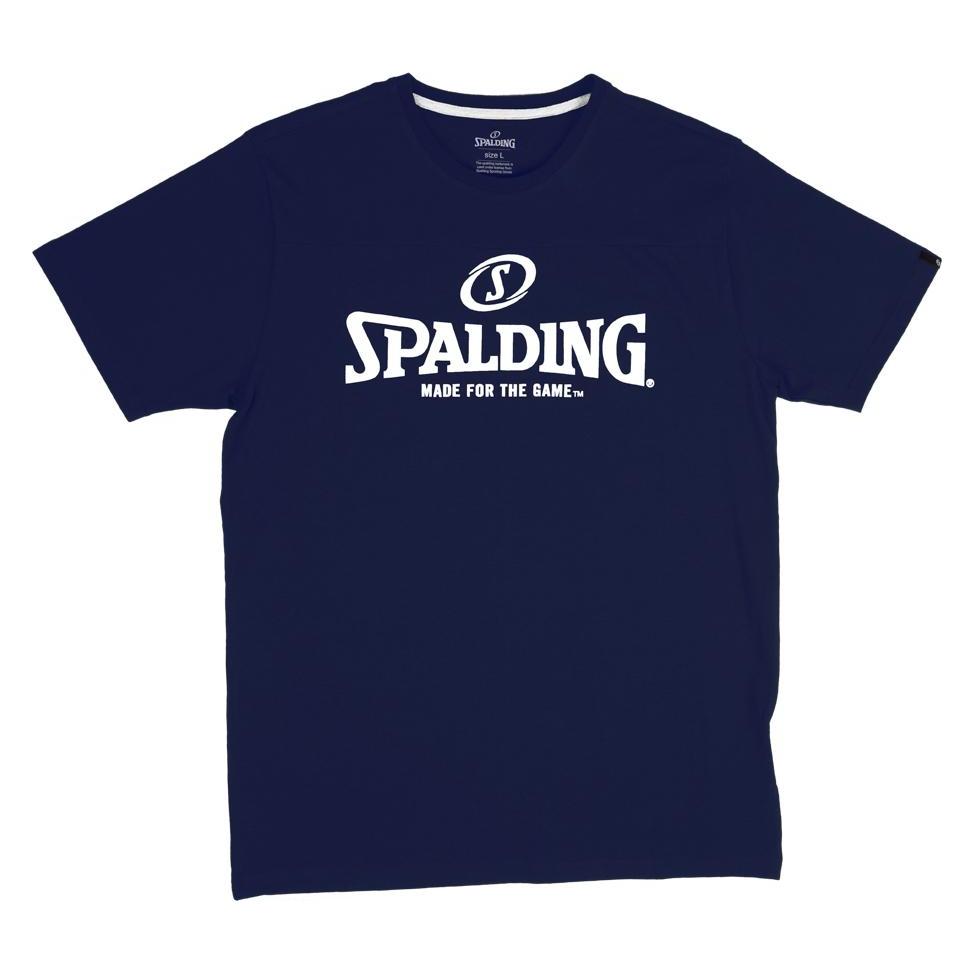Spalding, Herren, Sportshirt, Essential Logo Tee (M), Blau, M