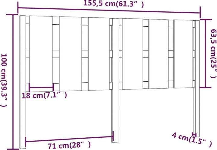 Image du produit vidaXL Kopfteil (165 x 5 x 100 cm)