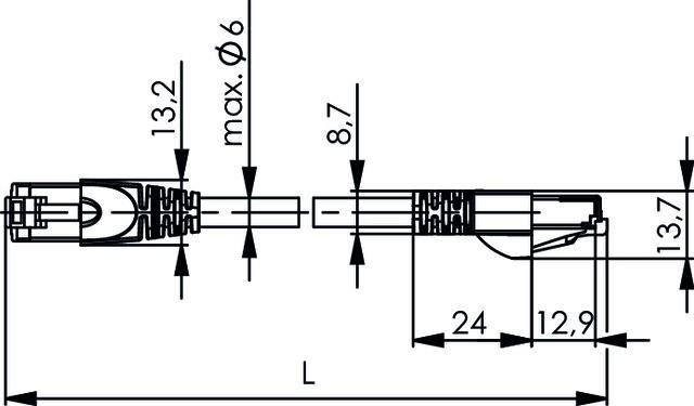 Produktbild Telegärtner Patch-Kabel (PiMF, CAT6a, 1 m)