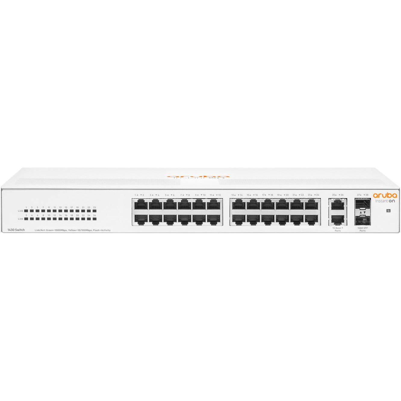 HPE Aruba Instant On 1430 26G, Netzwerk Switch, Weiss