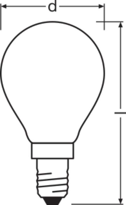 Productafbeelding Osram LED druppellamp (E14, 4.80 W, 470 lm, 1 x, F)