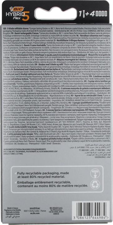 Image du produit Bic Flex 5 Hybrid Rasoir 5 lames 1 Gri+4 remplacement