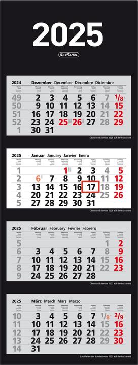 Produktbild Herlitz 4-Monats-Wandkalender (33.8 x 88.9 mm, Kein Einband, Deutsch)