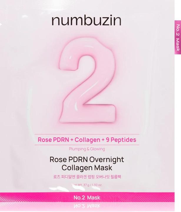 Actual product image Numbuzin No2 Overnight Face Mask Rose PDRN Collagen Mask