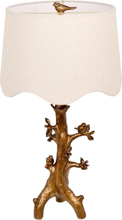 Hestia Resin Birds Table Lamp With Scalloped Shade 27.5