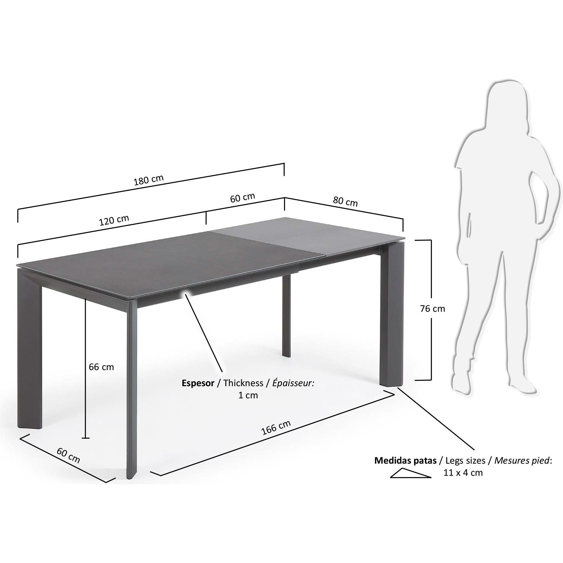 Thumbnail - Kave Home, Esstisch, Axis (80 x 120 x 76 cm)