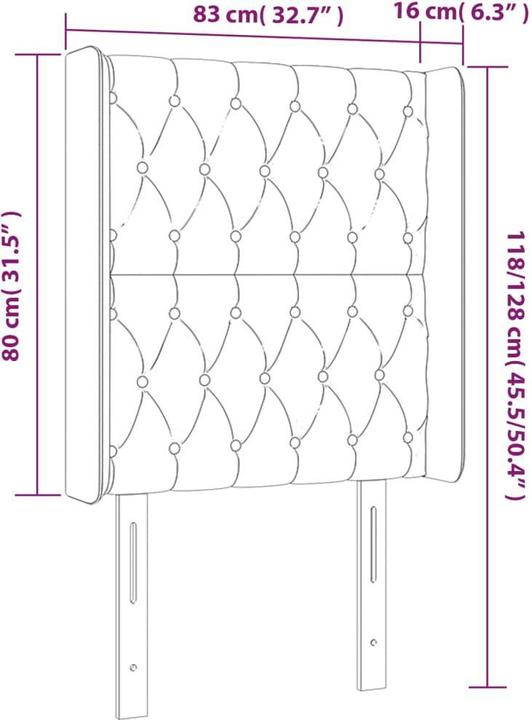 Produktbild vidaXL Kopfteil (83 x 16 x 128 cm)