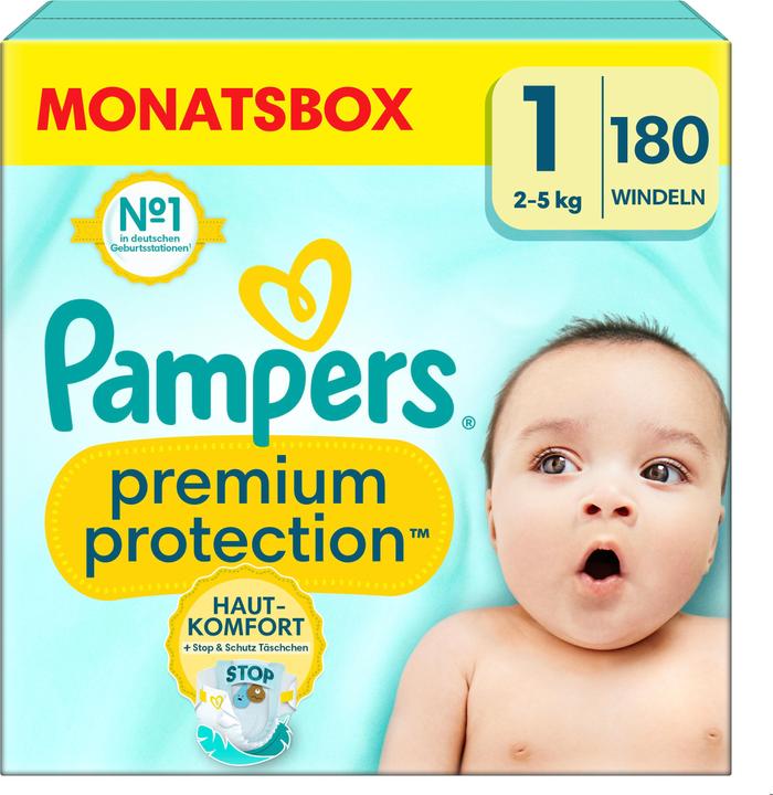 Image du produit Pampers Premium Protection (Taille 1, Pack mensuel, 180 pièce(s))