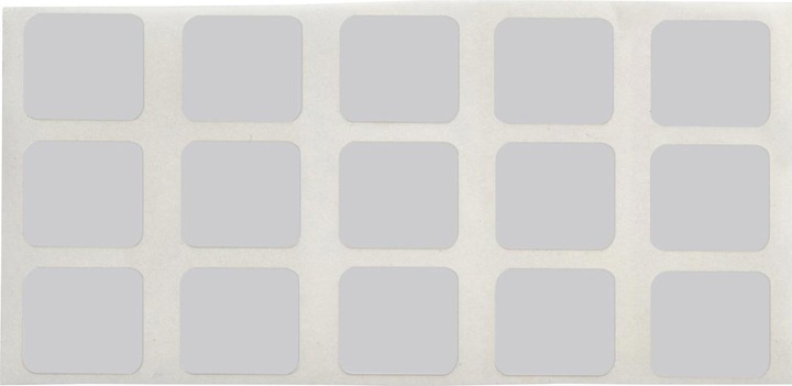 Actual product image Brady THT-12-438-10, metallised polyester, tamper evident, silver, matt, 12.70 x 11.10 mm, p