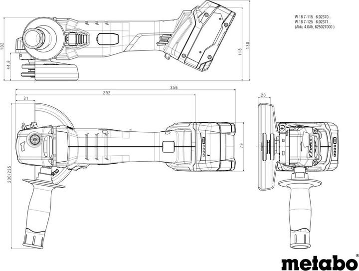 Image du produit Metabo W 18 7-125 (125 mm)