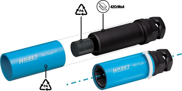Actual product image HAZET Power Hex Socket Wrench Insert (17 mm)