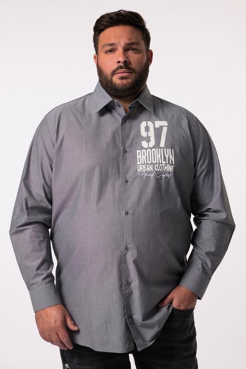 Produktbild Men+ Hemd, Langarm, Kentkragen, Brust-Print, Comfort Fit (3XL)