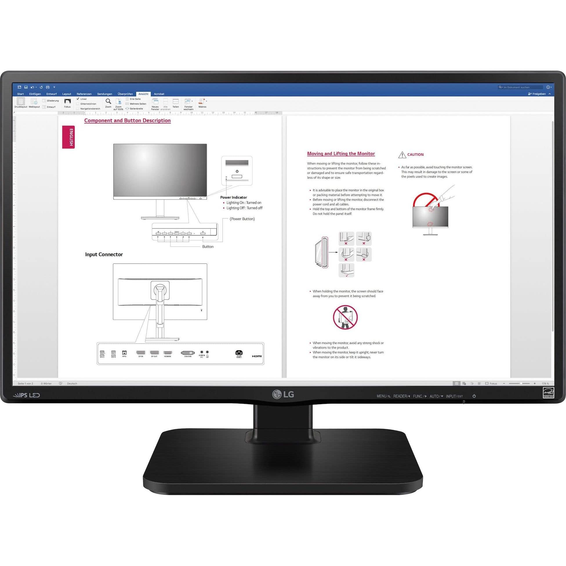LG 24BK450H-B (1920 x 1080 Pixel, 24"), Monitor, Schwarz