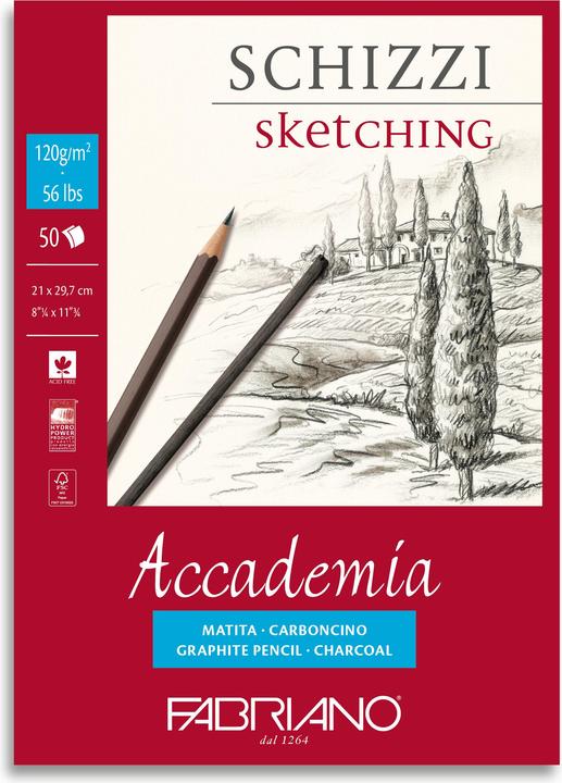 Fabriano Academia Sketching (A4, Blanc)