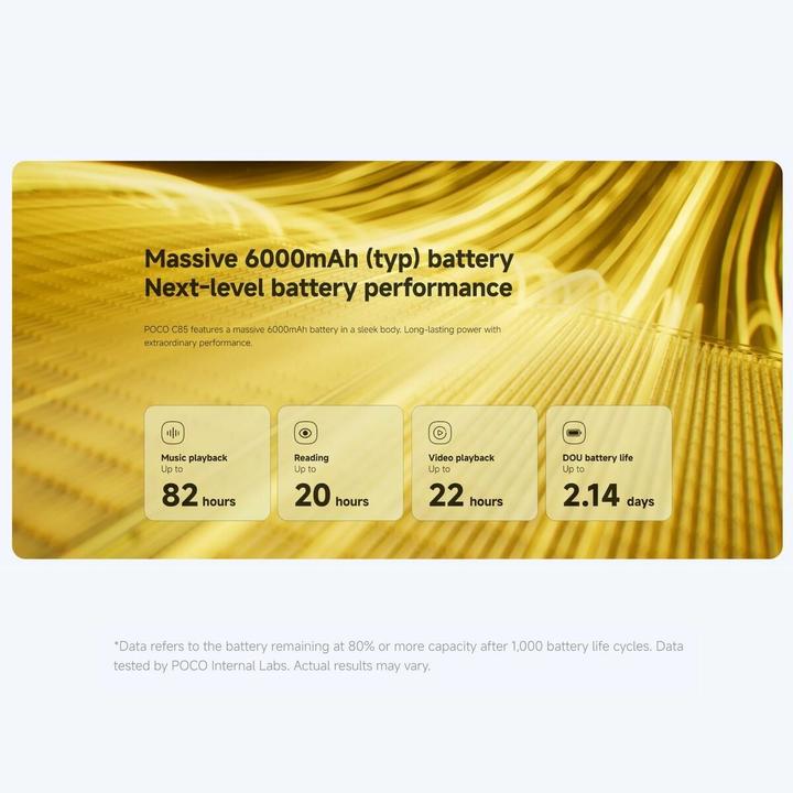 Image du produit Xiaomi Poco C85 (128 Go, Green, 6.90", Double SIM, 4G)