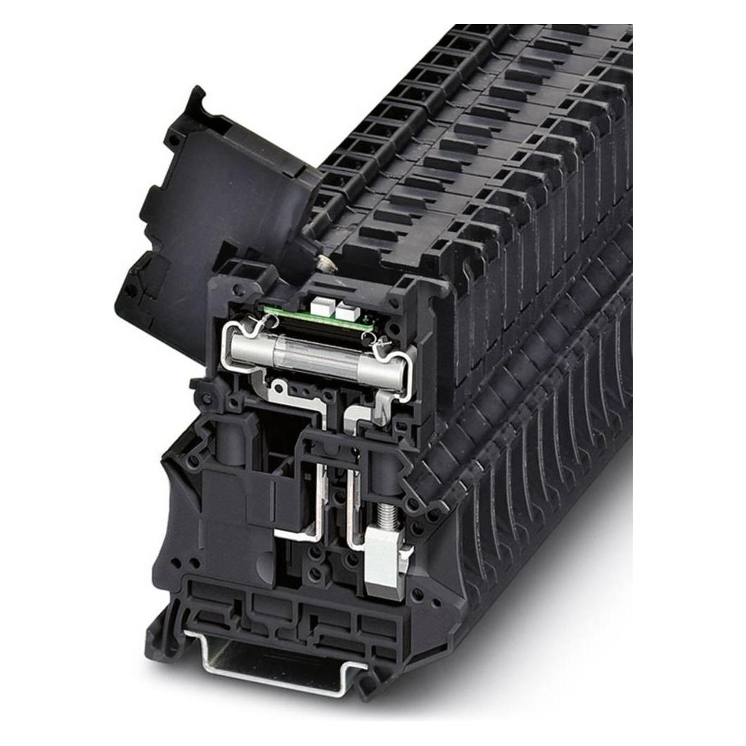 Phoenix Contact Sicherungsreihenklemme UT 6-HESILED 24 (6,3X32) Schwarz 50 St., Elektronikkabel + Stecker, Schwarz