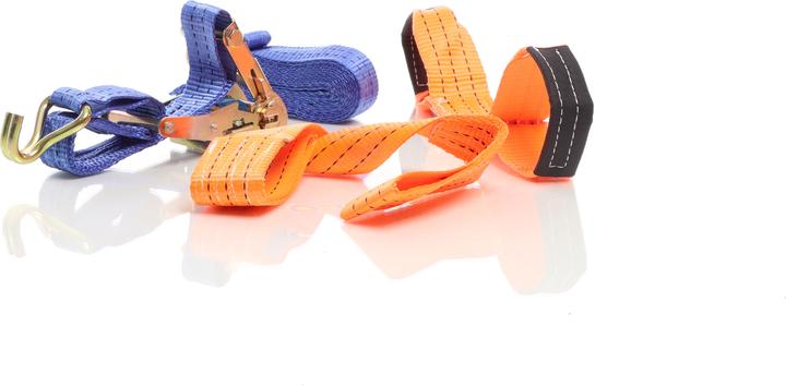 Produktbild Wiltec Auto Spanngurt 4er Set 3,5m x 50 mm 3000 daN Zurrgurte Autotransport Reifengurte