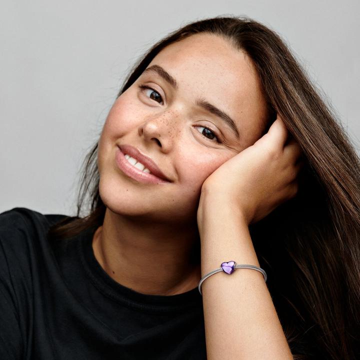 Immagine prodotto Pandora Ciondolo a cuore viola metallizzato (Argento 925, Smalto)