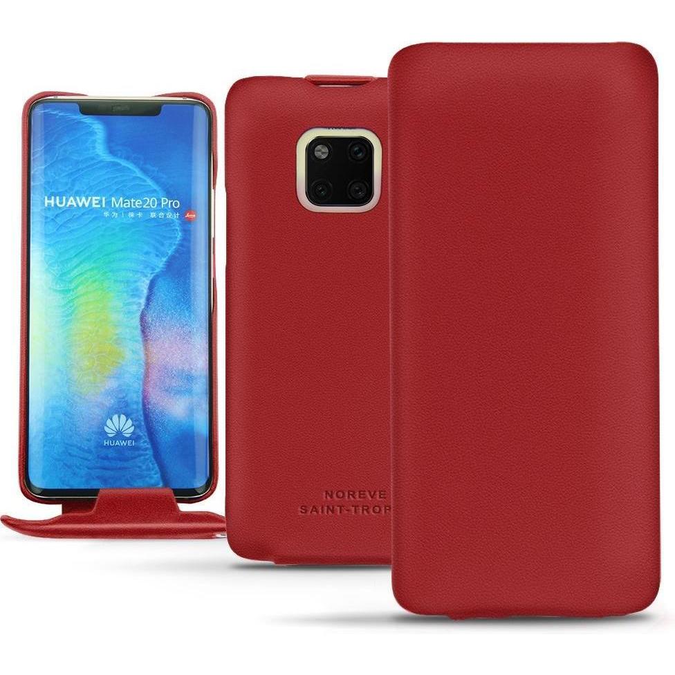 Noreve Lederschutzhülle vertikal (Huawei Mate 20 Pro), Smartphone Hülle, Rot