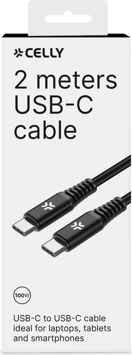 Immagine prodotto Celly Cavo Usb-C a Usb-C 100W 2mt (2 m, USB 3.2 Gen 1, 100 W)