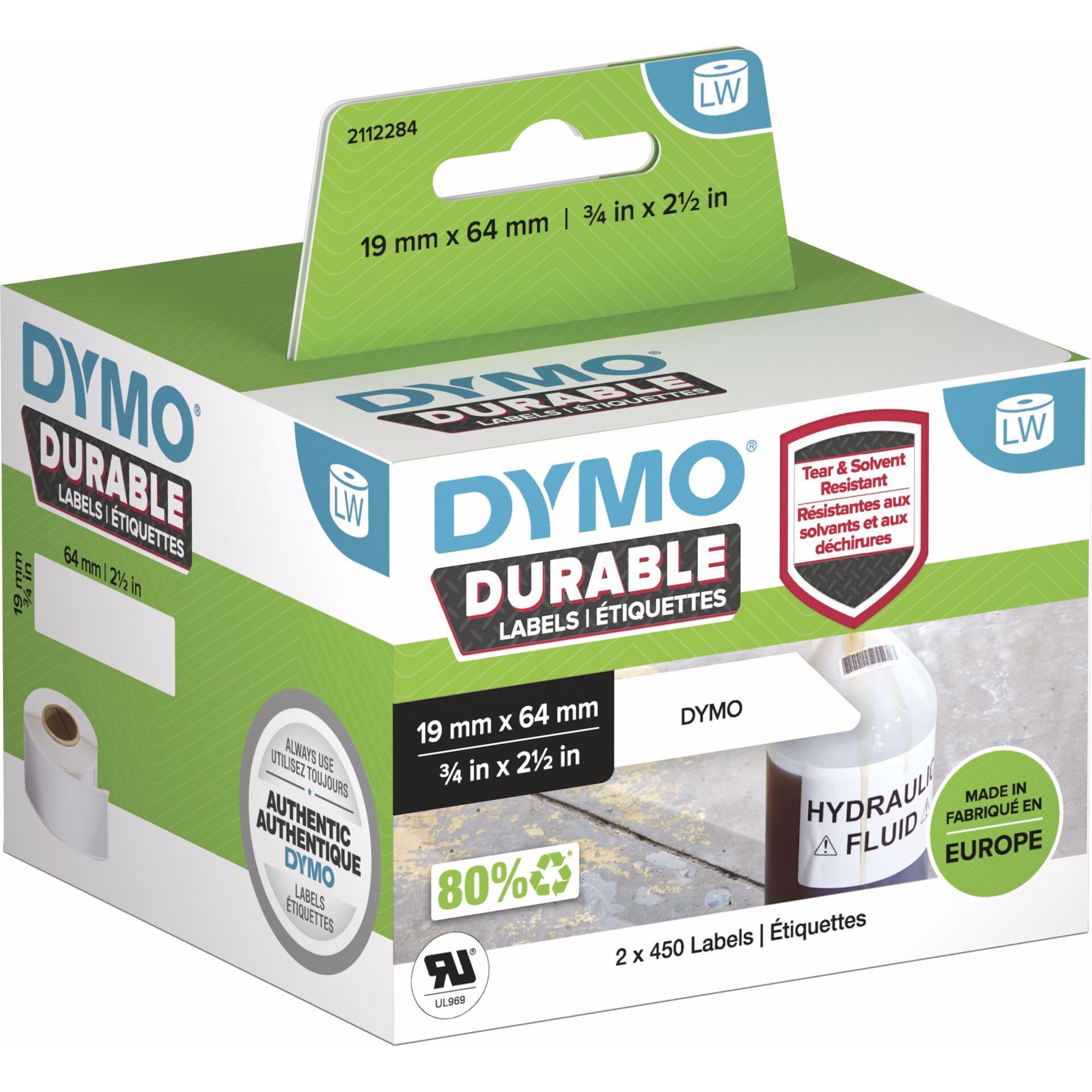 Dymo, Etiketten, LW-Kunststoff-Etiketten, 2 Rollen a 450 Etiketten