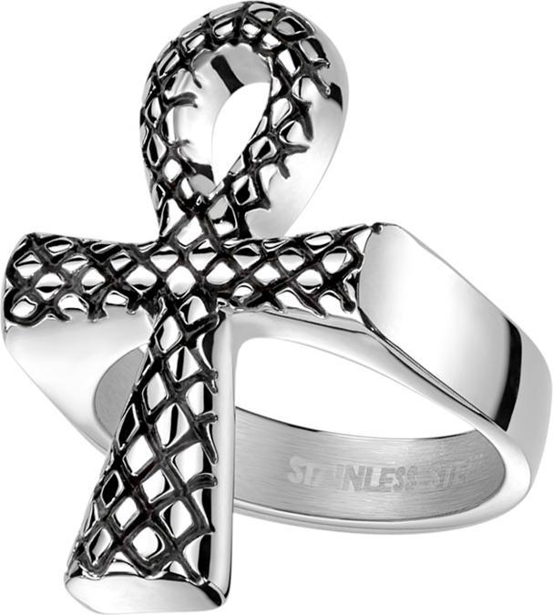 Immagine prodotto Star Piercing Anello in argento con croce e motivo a serpente (senza ottone, Acciaio chirurgico 316L)