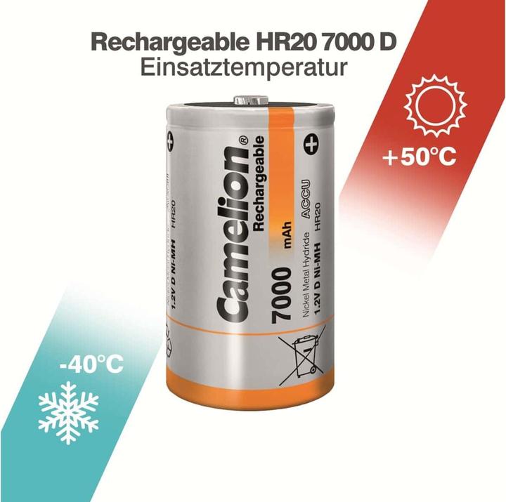 Produktbild Camelion NiMH-Mono-Akku 7000 mAh, 2 Stück (2 Stk., D, 7000 mAh)