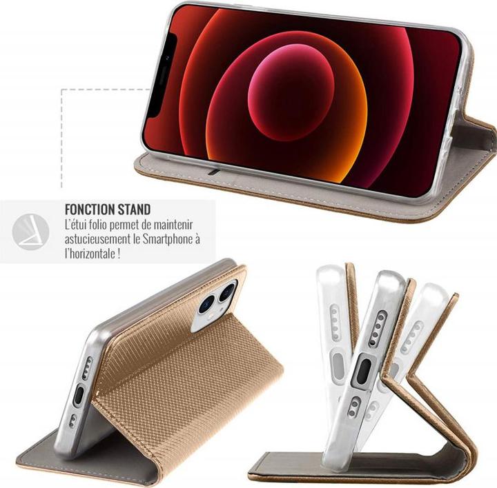 Produktbild OEM Smart Magnet Hülle für Samsung Galaxy A12 / M12 gold (Samsung Galaxy A12)