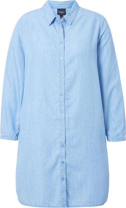 Produktbild Ulla Popken Lyocell-Longbluse, Jeansoptik, Hemdkragen, Langarm (42, 44)