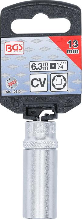 Actual product image BGS Socket, Hexagon, deep 6.3 mm (1/4") Drive 13 mm (13 mm)