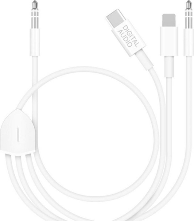 Deltalabs Lightning / 3.5mm AUX / USB C auf 3.5mm AUX Musik Adapter Kabel Konverter - 120cm (Jack da 3.5mm, Lightning, USB tipo C, Jack da 3.5mm)