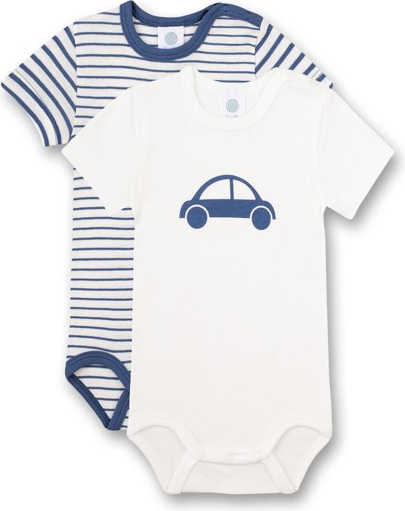 Produktbild Sanetta Kurzarm-Body 2er Pack Blau/Weiss Gr. 80 (80)